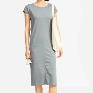 Everlane Luxe Cotton Side Slit T Shirt Dress